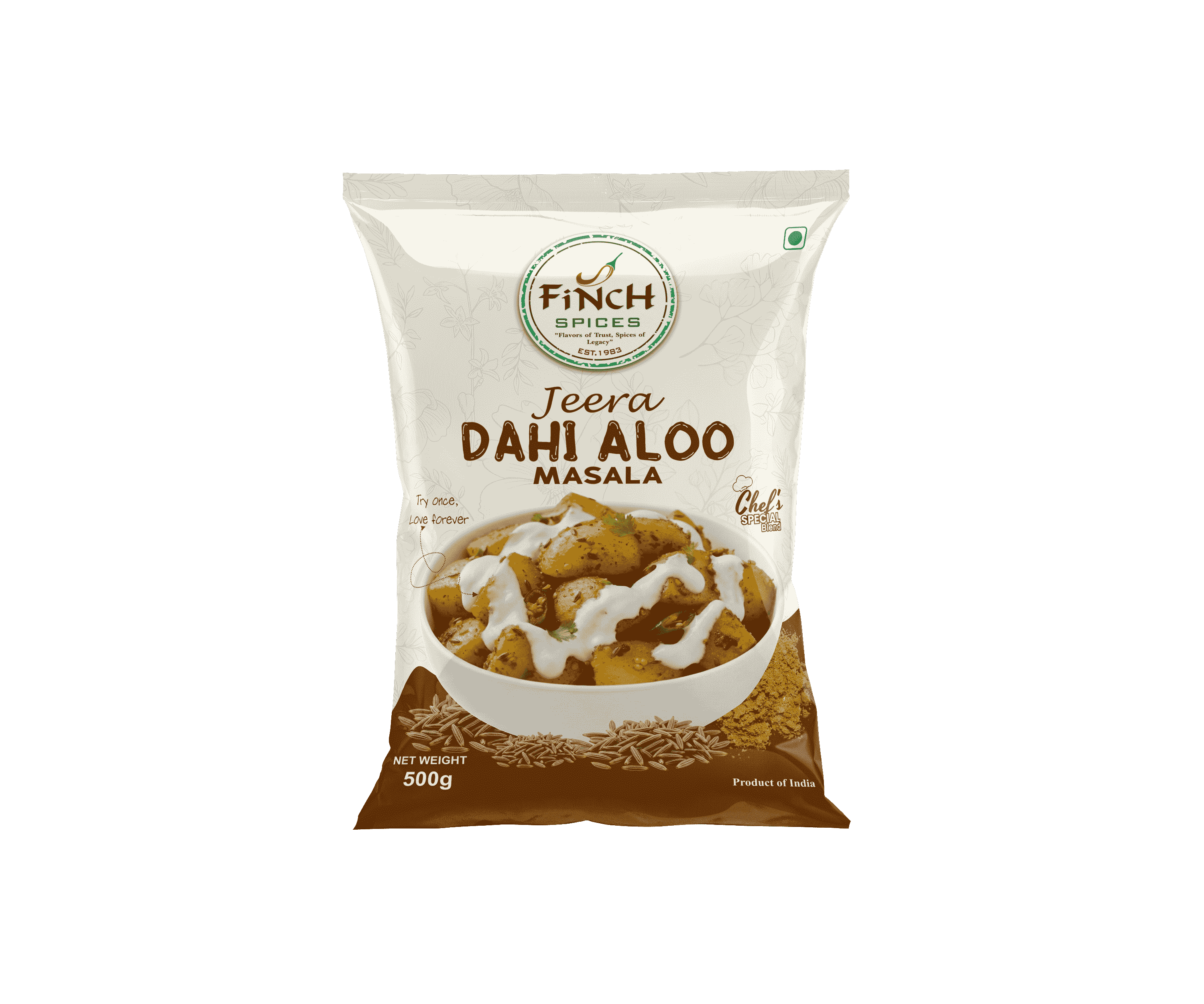 Finch Jeera Dahi Aloo Masala